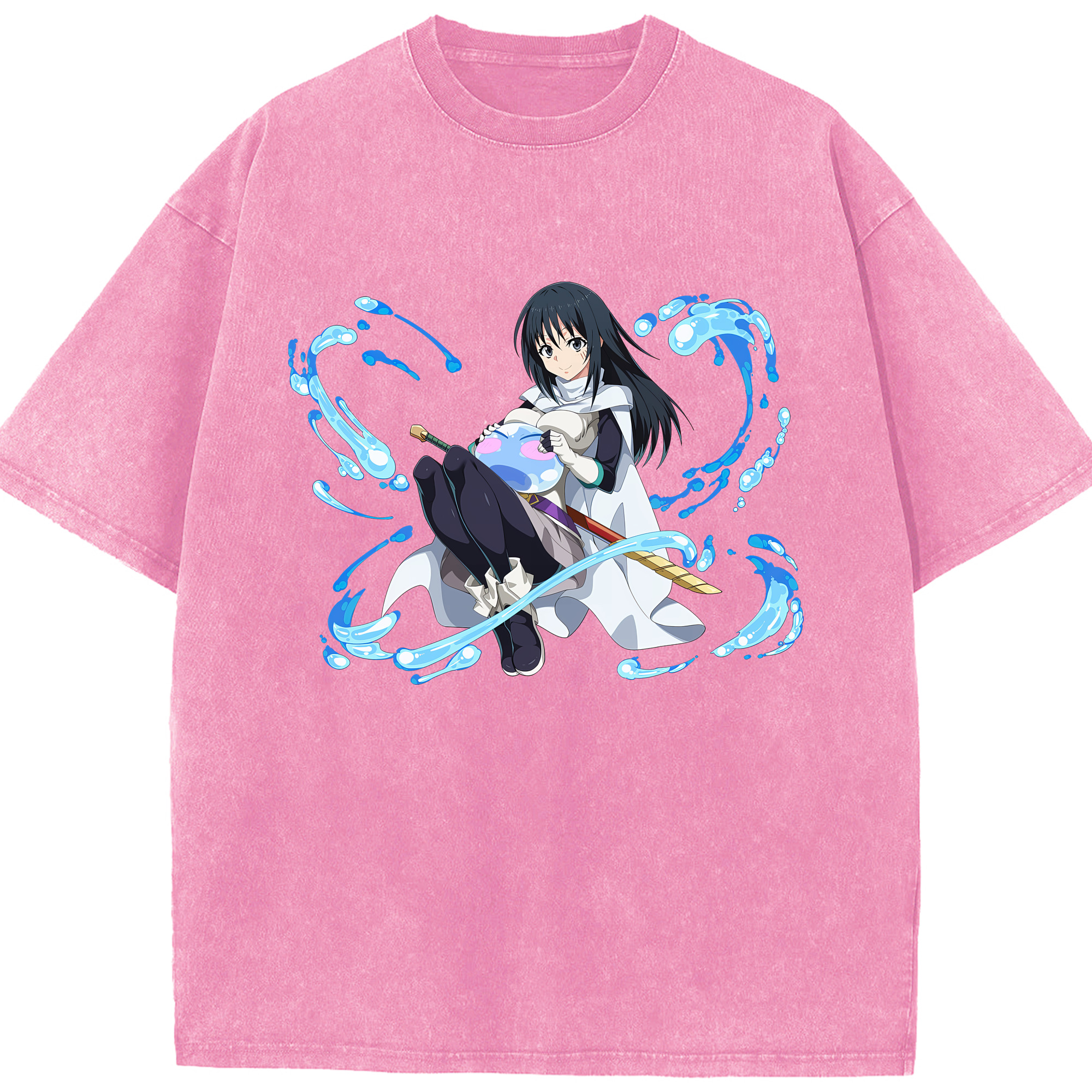 （画像用） 転スラ Regarding Reincarnated to Slime 綿100% ヴィンテージ風 半袖Tシャツ（フロントプリント）